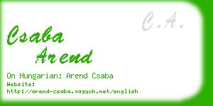 csaba arend business card